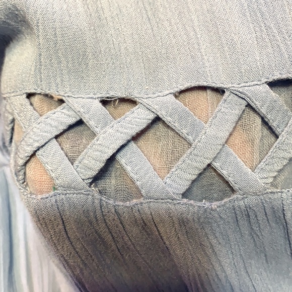 Simply Noelle Blue Cut Out Lined Tiered Babydoll Dress - Picture 11 of 12